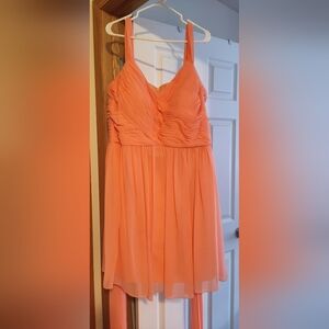 Azazie Dress, plus Size 18, coral
